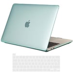 TECOOL Coque Compatible avec MacBook Pro 16 Pouces 2020 2019 (A2141) avec Touch Bar, Coque Rigide en Plastique Fine et Protection Clavier (UE AZERTY), Cristal Vert Menthe