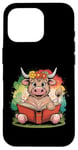 Coque pour iPhone 16 Pro Livre de classement de la ferme Motif vache écossaise Highland