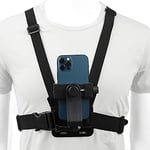 PellKing Harnais de Poitrine pour téléphone Portable avec Clip pour caméra d'action POV pour Samsung iPhone Plus, etc