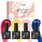 Mylee Gel Nail Polish Quad Colour Set 4x10ml [Brights] UV/LED Soak-Off Nail Art Manicure Pedicure for Professional, Salon & Home Use - Long Lasting & Easy to Apply