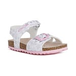 Geox Bébé Fille B Sandal Chalki Girl Sandales, White/Silver, 20 EU