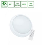 Nymphea City Pro 18/24W 230V - CCT 120°, IP65, IK08, Ø320x80mm, Vit, Rund, Pendel, Fjärrkontroll - Dimbar : Inte dimbar