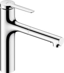 Hansgrohe - 74804000 - Zesis M33 Mitigeur de cuisine 160 avec douchette extractible 2 jets, sBox, chrome,