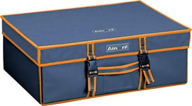 M-Home EVE853-00 Malle de Rangement + Housse Vide d'Air, Polyester, Bleu et Orange, M