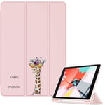 Housse Ipad Mini 6 Rose Avec Motif Girafe Personnalisee