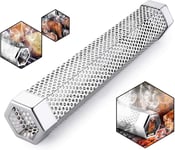 Tube De Fumage E Granules Pour Griller,30,5Cm En Acier Inoxydable De Qualite Superieure Pour Barbecue E Gaz,Charbon De Bois,Barbecue Electrique Ou Fumoirs,Hexagonal