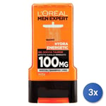 3x L’Oréal Paris Men Expert Hydra Énergétique Gel Douche 300Ml