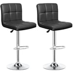 Lot de 2 Tabourets de Bar Stools Moderne de Cuisine en Simili Cuir Chaises Rotatives avec Hauteur Réglable noir Intimate Wm Heart