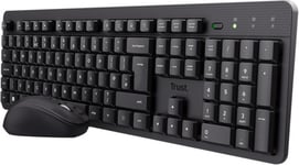 Trust Ymo II Silent Wireless Keyboard and Mouse Set QWERTY UK Single, Black 