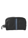 JACK & JONES Men's Jacanthony Leather Toiletry Bag, Luggage Suitcase, Black, Standard Size, Cosmetic Bag