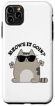 Coque pour iPhone 11 Pro Max Jeu de mots amusant pour chats Meow's It Going