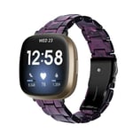 Strap-it Bracelet résine - compatible pour Fitbit Versa 3 (noir/violet)