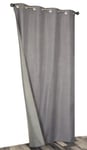 Rideau thermique effet chiné l.135 x H.240 cm gris anthracite