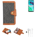 Protective cover + earphones for Motorola Moto G8 case, dark grey