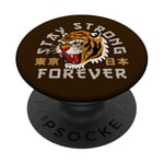 Stay Strong Forever Cool Wild Tiger Graphic Cool Designs PopSockets PopGrip Adhésif