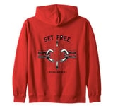 Freedom by God Romans 6:9 Jesus Christ Chain Breaker Zip Hoodie