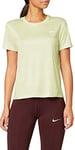 Nike W NK Miler Top SS T-Shirt Femme, Limelight/(Reflective Silv), FR : 2XL (Taille Fabricant : 2XL)