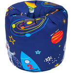 Pouf pour enfants, pouf imprimé pour enfants, pouf en polycoton pour salle de jeux, pouf de jeu pour enfants 50x50 cm avec remplissage - garçon de