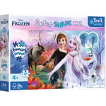 Trefl Puzzles 60 XXL Super Shape-Formes Folles, Grosses Pièces Personnages De Contes De Fées À Colorier À Partir De 4 Ans, 50010, Frozen Sœurs Danseuses, one size