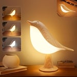 Ikodm - Lampe de bureau 2 en 1, lampe de table sans fil Bird avec variateur de température à 3 couleurs et capteur tactile - Veilleuse à batterie