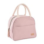 BEABA, Sac Repas Isotherme pour Repas de bébé/Enfants, Lunchbox, Garde au Chaud/Frais, Grande Contenance 5L, Tissu imperméable, Pochette Avant, Matière Souple, Rose Poudré