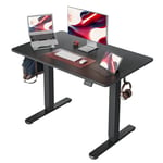 Cubiker Standing Desk Height Adjustable Electric Desk, 100 * 60cm Stand up Table, Sit Stand Home Office Desk with Splice Board, Dark Black