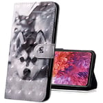 MRSTER Samsung S10e Étui à Rabat 3D Désign Portefeuille Housse [Magnétique] [Fonction Stand] [Porte Carte] PU Cuir Protection Coque pour Samsung Galaxy S10e. BX 3D - Husky