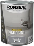 Ronseal One Coat Tile Satin Paint Kitchen Bathroom Interior  750ml- Granite Grey