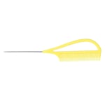 (Yellow)Hair Highlighting Tail Comb AntiStatic Hair Styling Comb For Barber