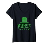 Womens St Patricks Day Nurse V-Neck T-Shirt