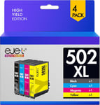 502XL Multipack Cartouches pour Epson 502 502XL pour Expression Home XP 5100 XP-5105 XP-5150 (Noir Cyan Magenta Jaune,4-Pack)