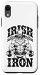 Coque pour iPhone XR Irlandais Iron Funny St Patrick Day Leprechaun Gym Fitness