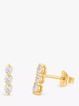 Dinny Hall Shuga White Sapphire Trio Bar Stud Earrings