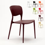 Ahd Amazing Home Design - Chaise de cuisine bar café polypropylène empilable intérieur et extérieur Garden Giulietta Couleur: Marron