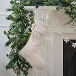 Ginger Ray-avec breloque cheminée décoration Suspendue, White Boucle Christmas Stocking