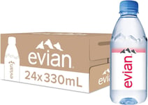 Evian Still Mineral Water Natural Drinking Water Screw Cap Bottle 330ml x 24