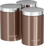 Morphy Richards Kitchen Canisters Tea Coffee Sugar Stainless Steel - Set of 3