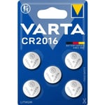 Varta CR2016-batteri, 3 V, 5 stk, lithium