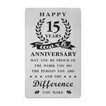 Gezxin Happy 15 Year Work Anniversary Card for Him Her- 15th Job Anniversary Card Gifts Decoration for Boss Employees Coworkers