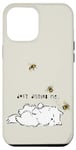 iPhone 15 Pro Max white cat bumble bee - sleeping cat Case