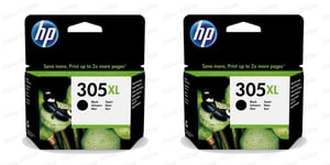 2x Original HP 305XL Black Ink Cartridges For HP DeskJet 2722 Inkjet Printer