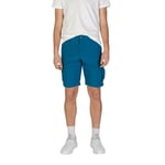 Napapijri Turquoise Coton Homme Court Authentique