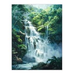 Artery8 Jungle Waterfall Amazon Rainforest Landscape Living Room Unframed Wall Art Print Poster Home Decor Premium