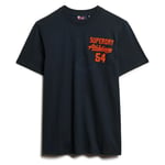 Superdry T-Shirt Homme - Embroider Superstate Logo Tee, Logo, Col Rond, Uni Bleu 2xl (Xx-Large)