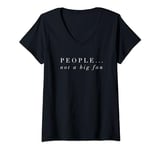 Womens People Not A Big Fan TShirt Introvert Tee Shirt Funny Gift V-Neck T-Shirt