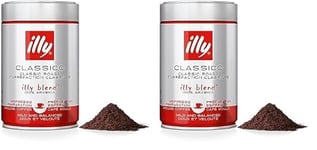 Illy Classico Italian Ground Coffee, 250g (Pack of 2)