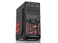 Cit Red Devil, Midi Tower, Pc, Plastikk, Spcc, Svart, Rød, Atx,Micro Atx,Mini-Itx, Spilling