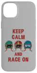 Coque pour iPhone 14 Plus Casque rétro vintage, Go Kart Car Racing, Keep Calm & Race On