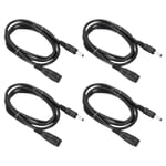 4 Pcs 3Ft Male to Female Plug 3.5 x 1.35mm DC Power Extension Cord Cable, Black