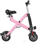 PARTAS Sightseeing/Commuting Tool - Foldable Lightweight Electric Scooter, 240W Ultra Light Folding City Bicycle Aluminum Alloy Frame,Maximum Speed 25 KM/H Adult Mini Electric Car (Color : Pink)